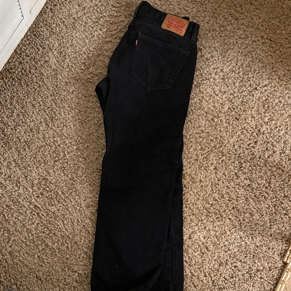Levi's Men's Dark Black Straight Jeans
